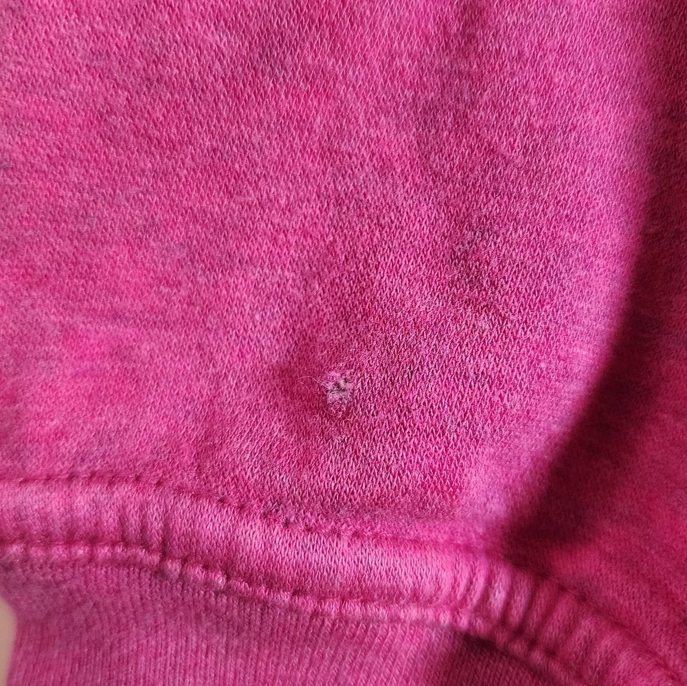 Nike Fuchsia Pullover Hoodie Small Cowl Neck Small Hole Left Sleeve